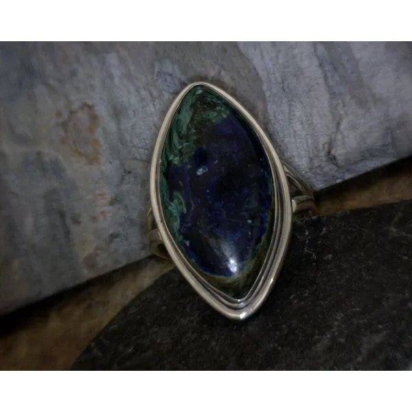 Sterling Marquis Azurite & Malachite Ring Vulcan's Forge LLC Kansas City, MO