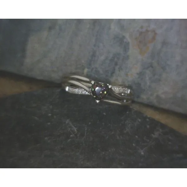 Sterling Mystic Topaz and Diamond Ring Vulcan's Forge LLC KANSAS CITY, MO