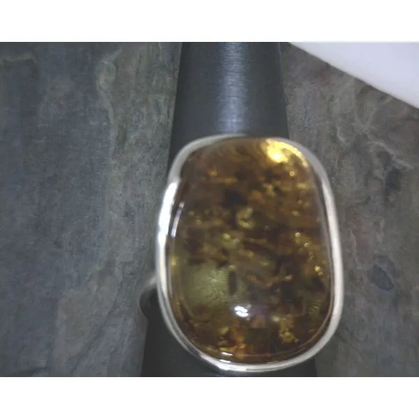 Sterling Silver Amber Ring Vulcan's Forge LLC Kansas City, MO