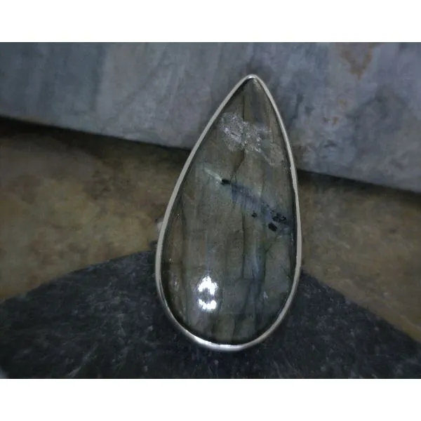 Sterling Pear Shaped Labradorite Ring Vulcan's Forge LLC Kansas City, MO