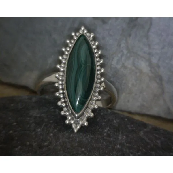 Sterling Malachite Ring Vulcan's Forge LLC KANSAS CITY, MO