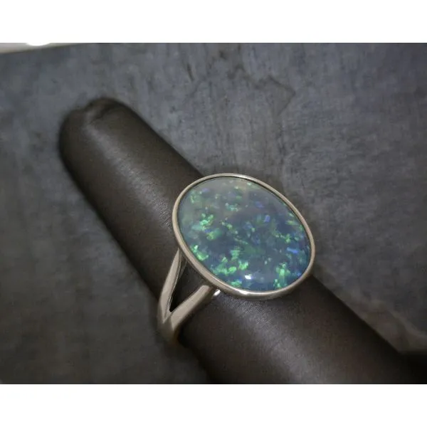 Sterling Silver Blue Opal ring Vulcan's Forge LLC Kansas City, MO