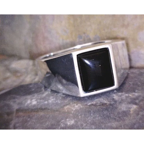 Sterling Rectangular Onyx Ring Vulcan's Forge LLC KANSAS CITY, MO