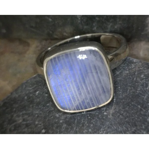 Sterling Cushion Cabochon Moonstone Ring Vulcan's Forge LLC Kansas City, MO