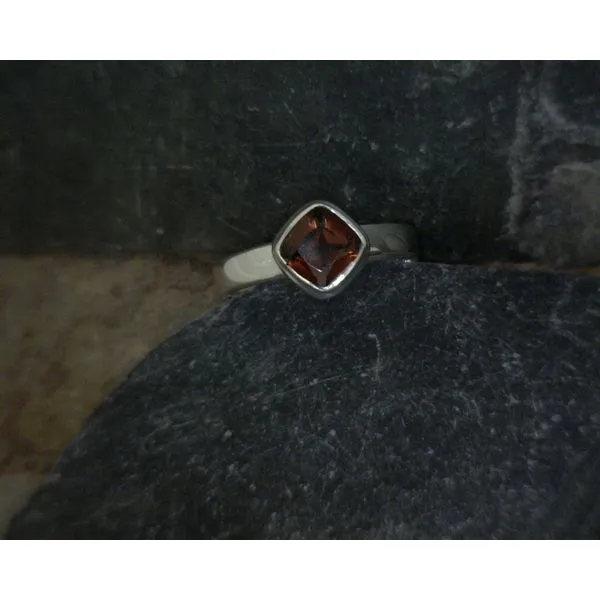 Sterling Square Garnet Ring Vulcan's Forge LLC Kansas City, MO