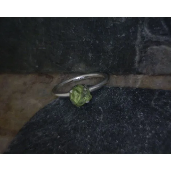 Sterling Raw Organic Peridot Ring Vulcan's Forge LLC Kansas City, MO