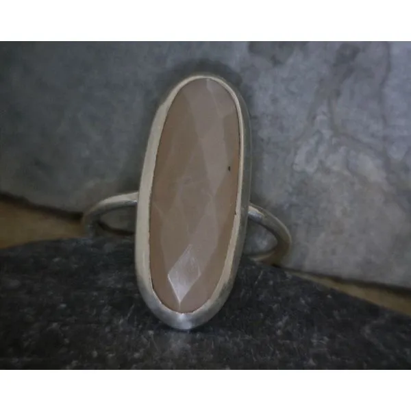 Sterling Peach Moonstone Ring Vulcan's Forge LLC Kansas City, MO