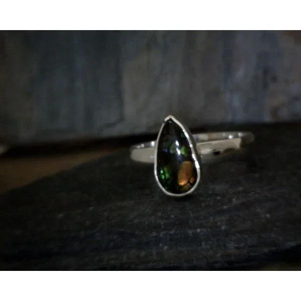 Sterling Ammolite Ring Size 8 Vulcan's Forge LLC KANSAS CITY, MO