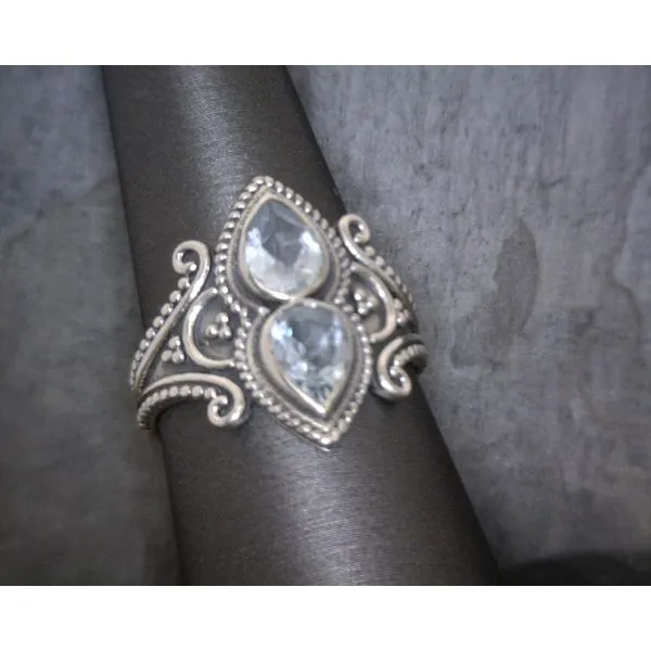 Sterling Blue Topaz Antiqued Ring Size 9 Vulcan's Forge LLC Kansas City, MO