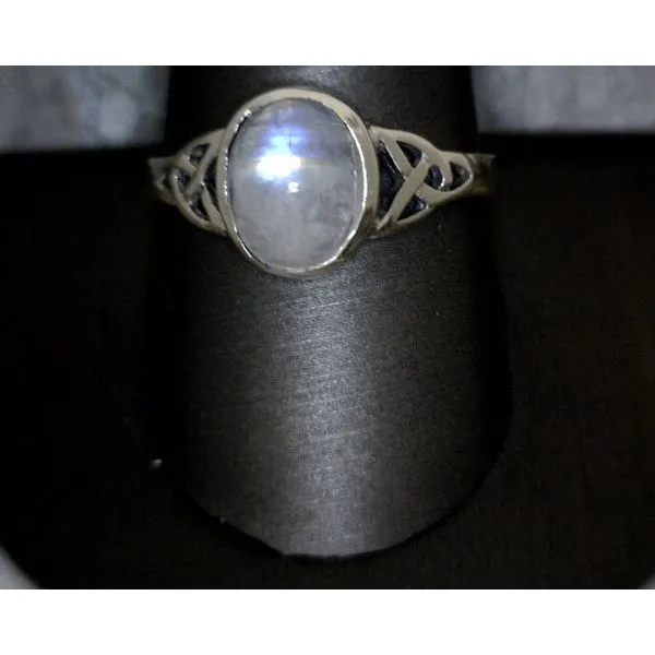 Sterling Celtic Ring w/ Moonstone Size 8 Vulcan's Forge LLC Kansas City, MO