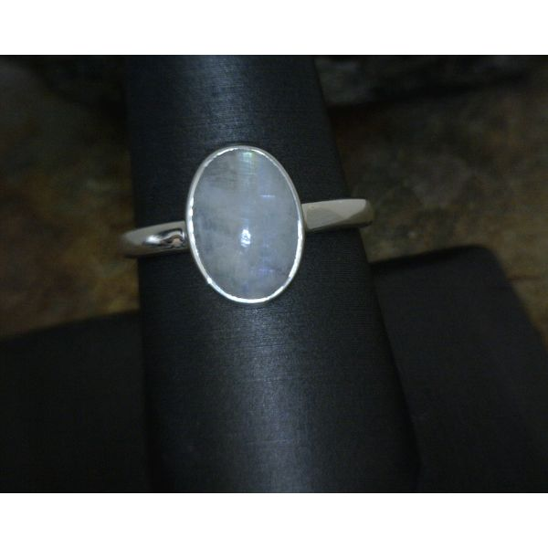 Sterling Oval Cab Moonstone Size 6 Vulcan's Forge LLC Kansas City, MO