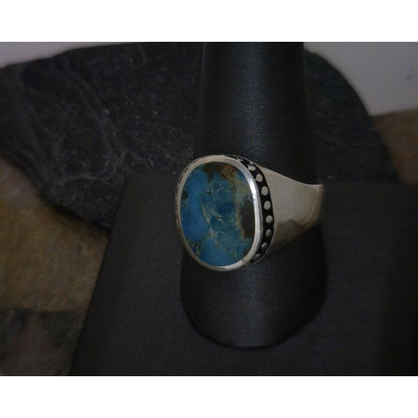 Sterling Round Turquoise Ring Size 11 Vulcan's Forge LLC Kansas City, MO