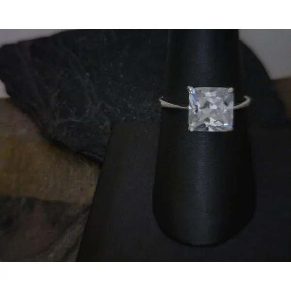 Sterling Cubic Zirconia Square Cut Ring Size 8 Vulcan's Forge LLC Kansas City, MO