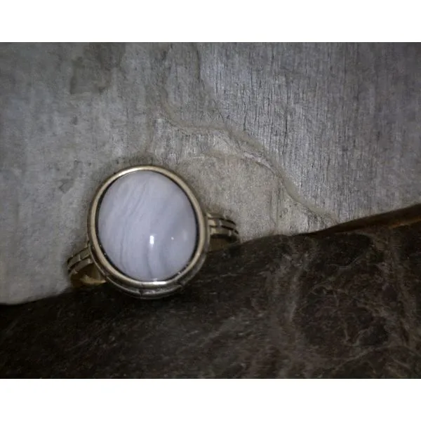 Sterling Lace Agate Cabochon ring Vulcan's Forge LLC Kansas City, MO
