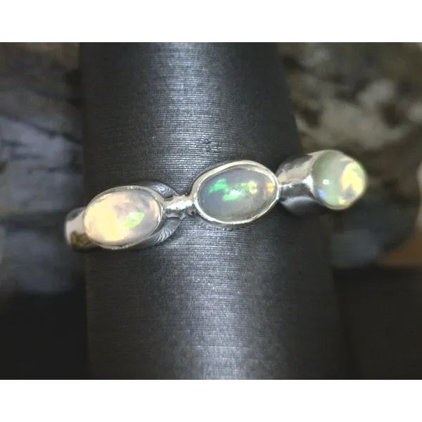 Sterling Silver Curlicue Labradorite Tendril Overlap Ring Vulcan's Forge LLC Kansas City, MO