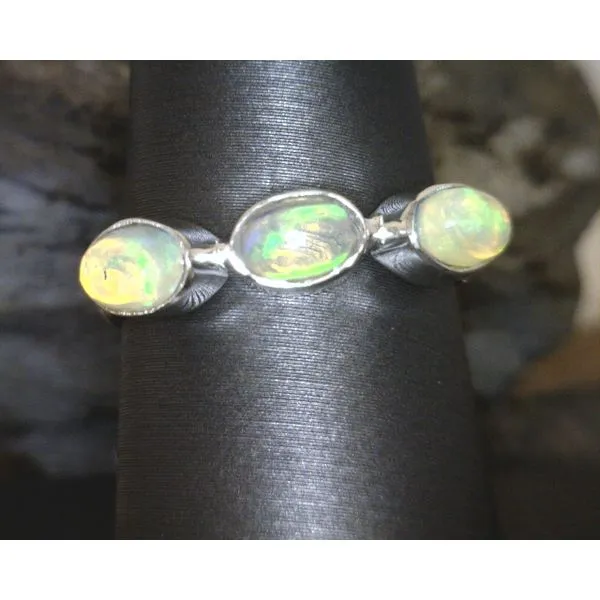 Sterling Silver Curlicue Labradorite Tendril Overlap Ring Vulcan's Forge LLC Kansas City, MO