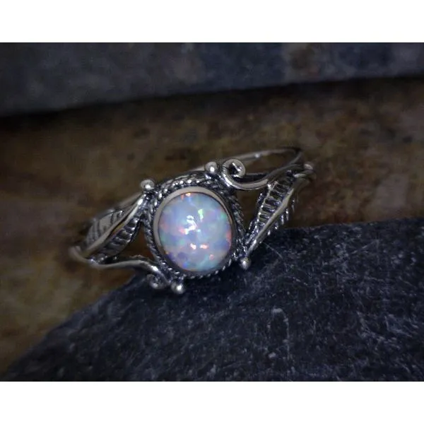 Sterling Opal Feather Ring Vulcan's Forge LLC Kansas City, MO