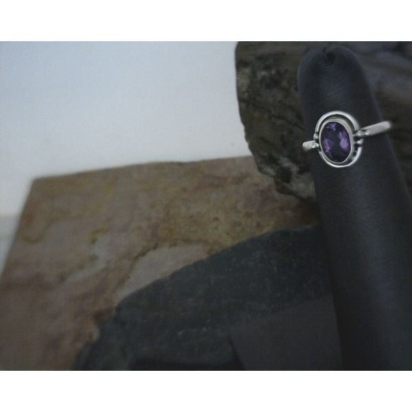 Sterling Round Amethyst Ring Size 2.5 Vulcan's Forge LLC Kansas City, MO