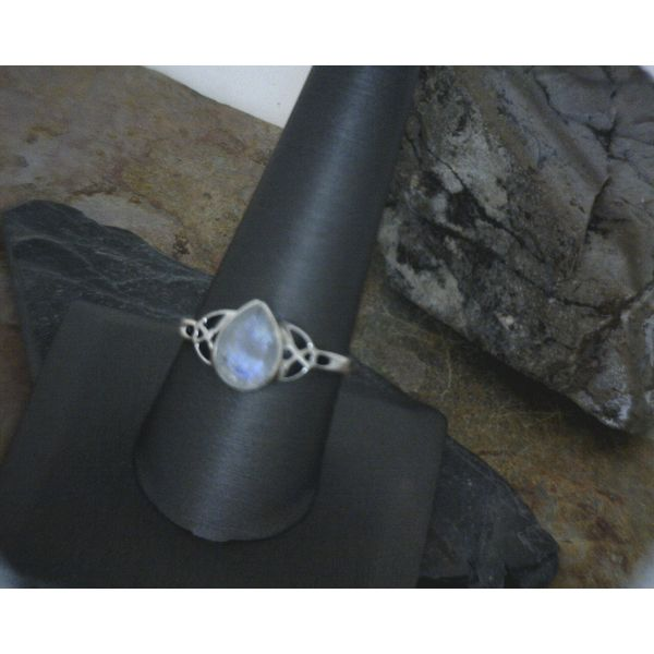 Sterling Teardrop Moonstone Celtic Sides Ring Size 9.5 Vulcan's Forge LLC Kansas City, MO