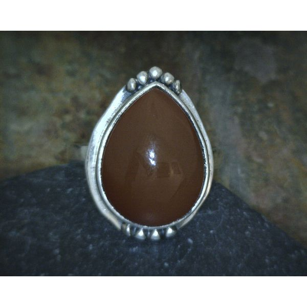 Sterling Carnelian Teardrop with Dots Ring Size 7.5 Vulcan's Forge LLC Kansas City, MO