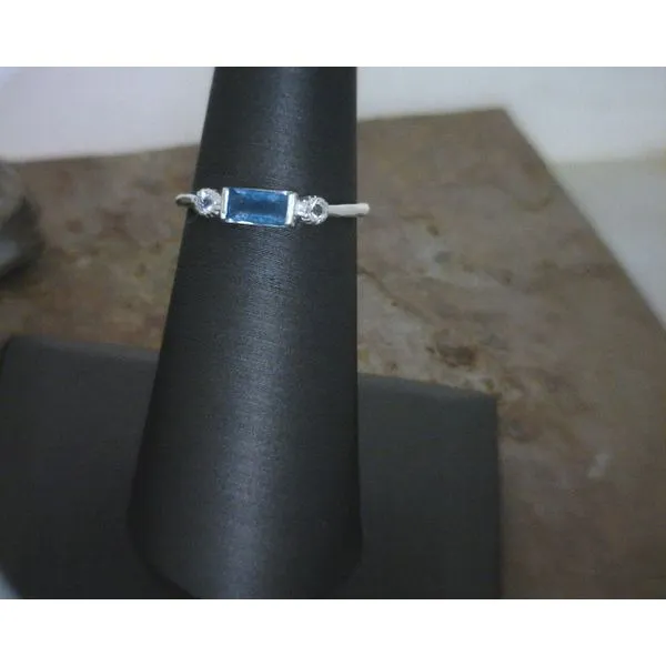Sterling Apatite with Clear Accent Ring Size 6 Vulcan's Forge LLC Kansas City, MO