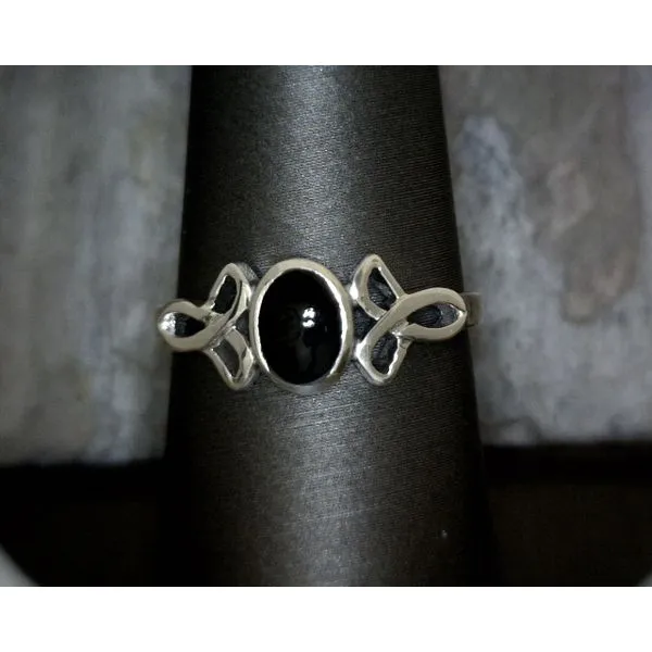 Sterling Onyx Ring With Celtic Accents Size 7 Vulcan's Forge LLC Kansas City, MO