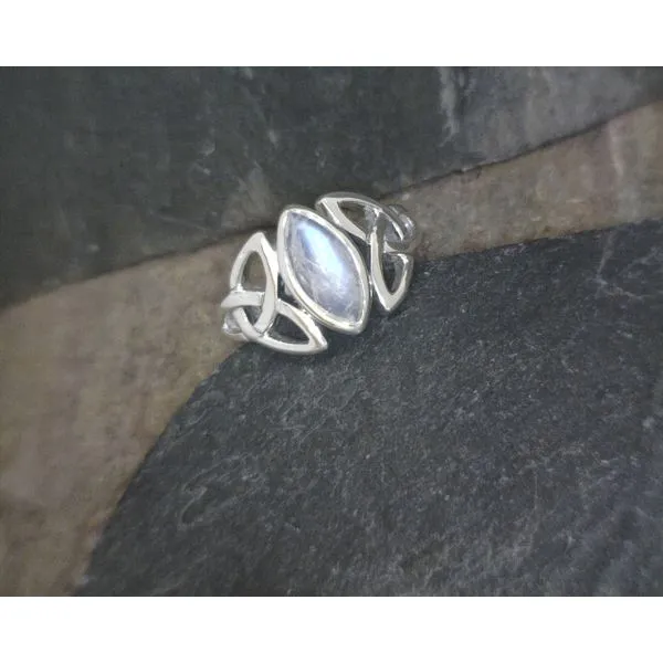 Sterling Silver Marquis Moonstone Trinity Knot Ring 7 Vulcan's Forge LLC Kansas City, MO