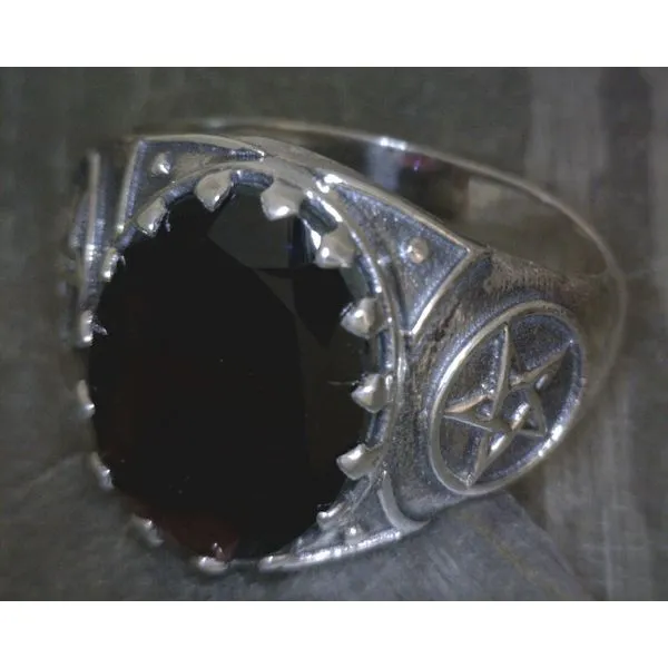 SS Oval Cut Garnet Pentagram Vulcan's Forge LLC Kansas City, MO