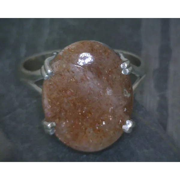 SS Oval Cabochon Sunstone Ring Sz 11 Vulcan's Forge LLC Kansas City, MO