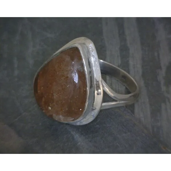 SS Pear Cabochon Sunstone Ring Sz 8 Vulcan's Forge LLC KANSAS CITY, MO