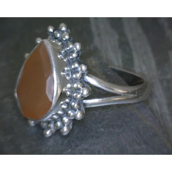 SS Pear Carnelian Vintage Ring  Sz 5 Image 2 Vulcan's Forge LLC KANSAS CITY, MO