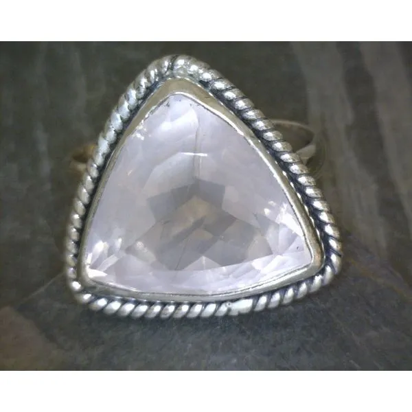 SS Trillion Rose Quartz With Rope Edge Sz 7 Vulcan's Forge LLC Kansas City, MO