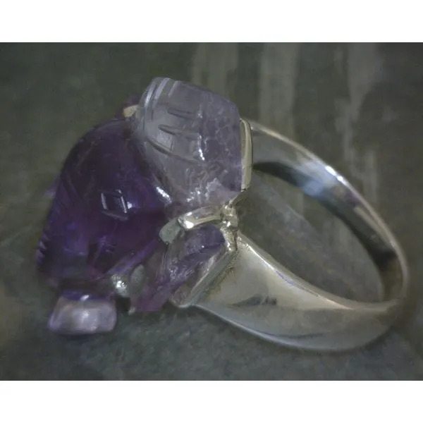 SS Elephant Cut Amethyst Sz9 Image 2 Vulcan's Forge LLC Kansas City, MO
