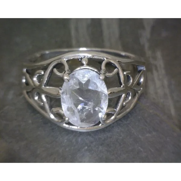 SS Oval Cut Moonstone With Scroll Sz8 Vulcan's Forge LLC KANSAS CITY, MO