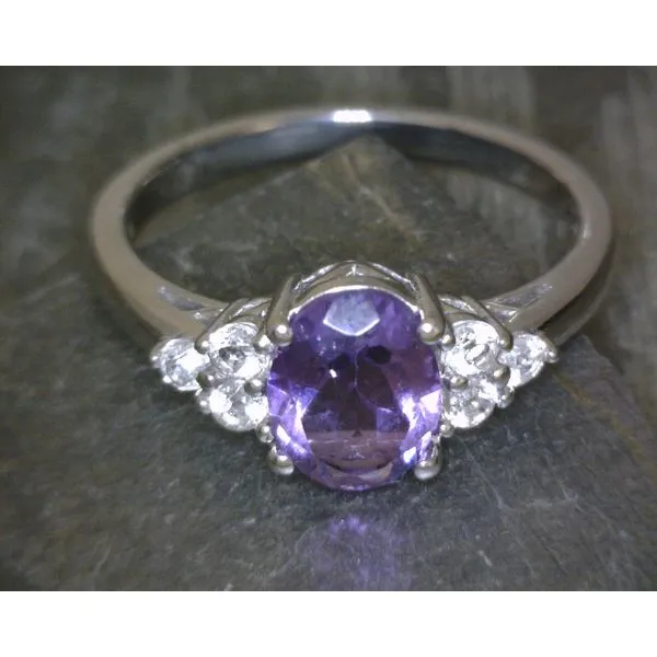 SS Oval Amethyst & White Topaz Ring Vulcan's Forge LLC KANSAS CITY, MO