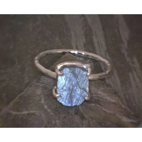 SS Hammer Band With Raw Labradorite Vulcan's Forge LLC Kansas City, MO