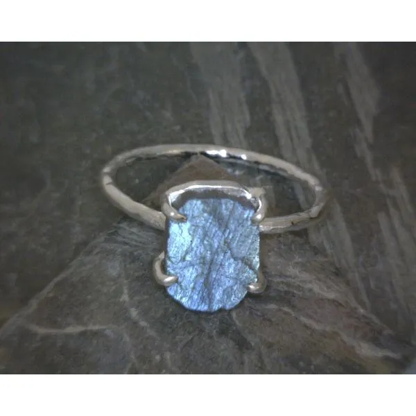 SS Hammer Band With Raw Labradorite Vulcan's Forge LLC KANSAS CITY, MO