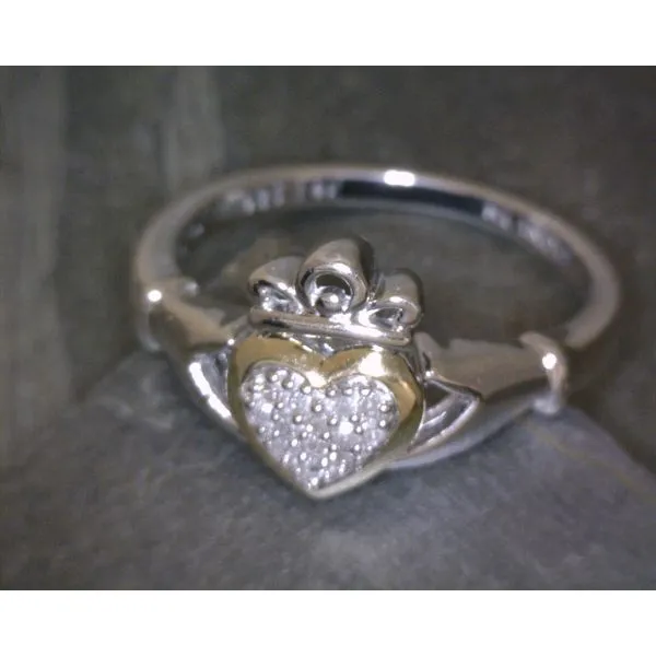 SS & 14KYG Claddagh With Diamonds .05CTW Vulcan's Forge LLC Kansas City, MO