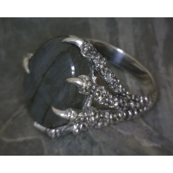 SS Labradorite Claw Ring Image 2 Vulcan's Forge LLC Kansas City, MO