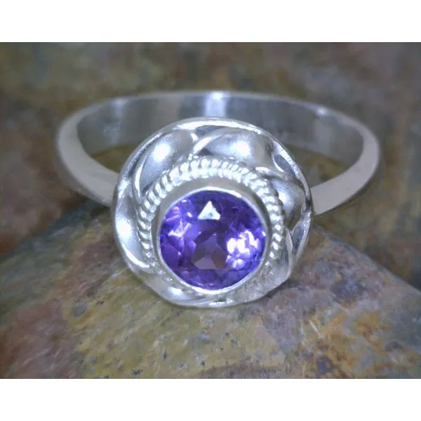 SS Circle Cut Facetted Amethyst Ring Vulcan's Forge LLC KANSAS CITY, MO
