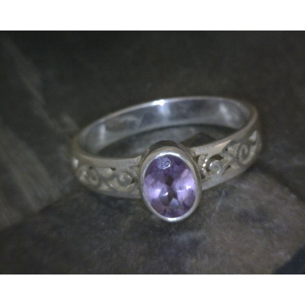 Sterling Silver Amethyst With Scroll Work Vulcan's Forge LLC Kansas City, MO