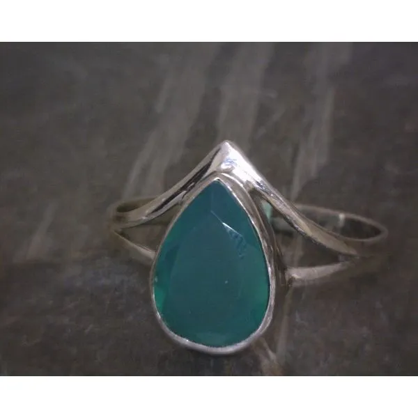 SS Bz Pear Green Onyx W Split Ring Vulcan's Forge LLC KANSAS CITY, MO