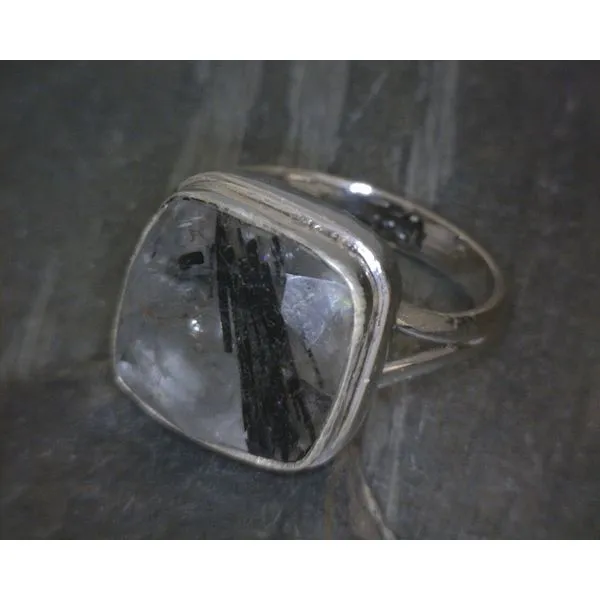 SS Bz Cushion Rutilated Quartz Split Ring Vulcan's Forge LLC KANSAS CITY, MO