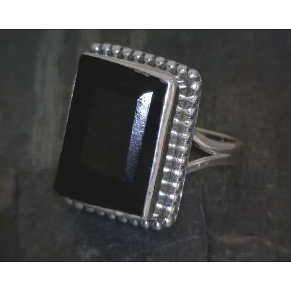 SS Bz Faceted Tourmaline W Rope Edge & Split Band Vulcan's Forge LLC KANSAS CITY, MO