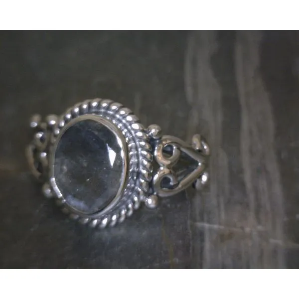 SS BZ Labradorite Rope & Scroll Band Vulcan's Forge LLC KANSAS CITY, MO