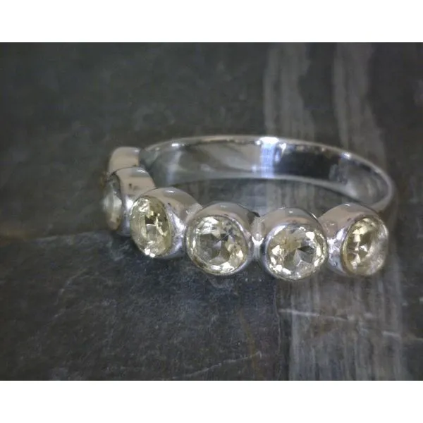 SS Bz CIrcle 6 Stone Citrine Ring Vulcan's Forge LLC Kansas City, MO