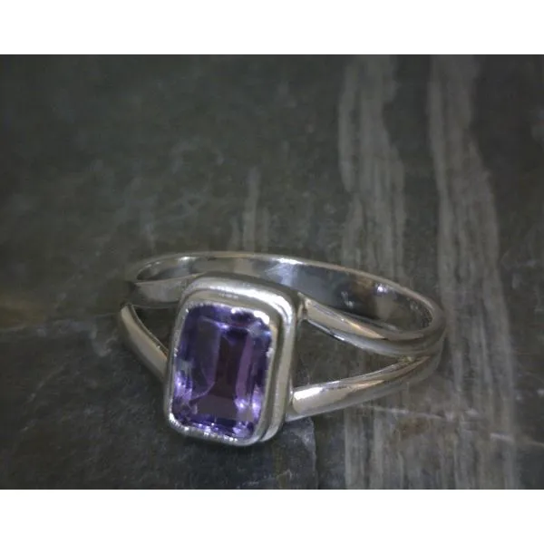 SS Bz Emerald Cut Amethyst W/ Split Band Vulcan's Forge LLC KANSAS CITY, MO