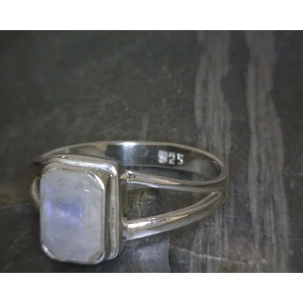 SS Bz Emerald Cut MoonStone W/ Split Band Vulcan's Forge LLC KANSAS CITY, MO