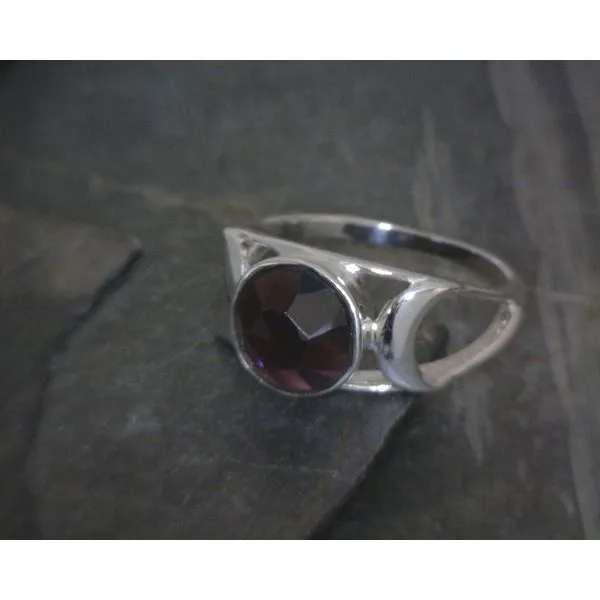 SS BZ Garnet Three Moon Band Sz 6 Vulcan's Forge LLC KANSAS CITY, MO