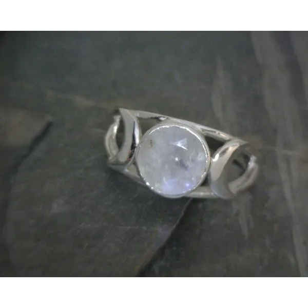 SS Bz MoonStone Three Moon Band Sz 7 Vulcan's Forge LLC KANSAS CITY, MO